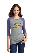 Women’s Perfect Tri 3/4-Sleeve Raglan / Purple Frost / Larkspur Middle School Baseball