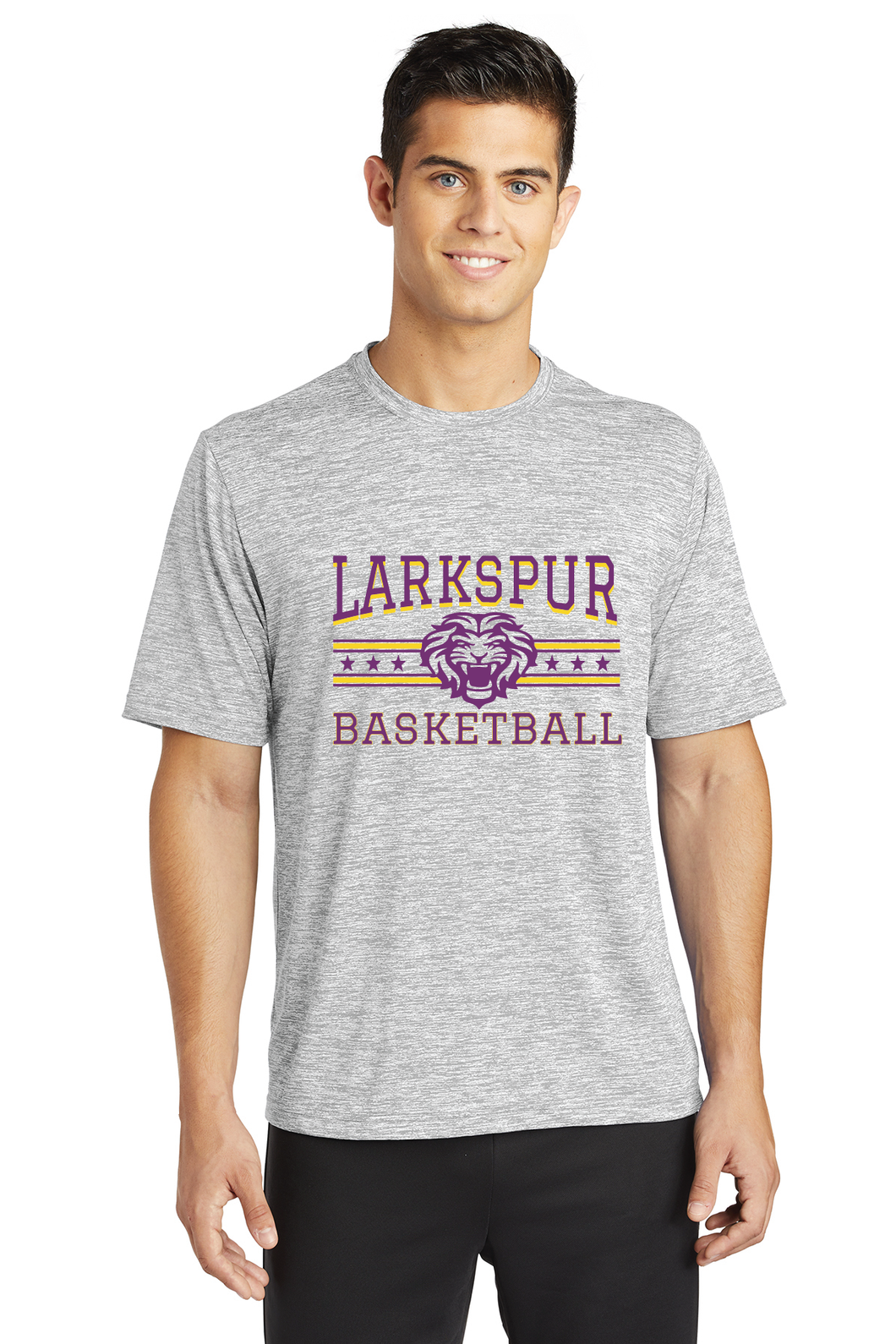 Electric Heather Tee / Silver / Larkspur Middle Boys Basketball