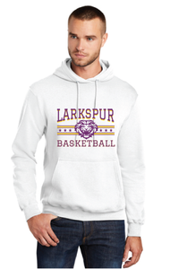 Core Fleece Pullover Hooded Sweatshirt / White / Larkspur Middle Boys Basketball