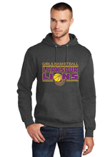 Core Fleece Pullover Hooded Sweatshirt / Dark Heather Grey / Larkspur Middle Girls Basketball