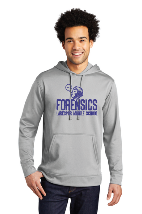 Performance Fleece Pullover Hooded Sweatshirt / Silver / Larkspur Middle School Forensics