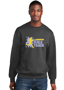 Core Fleece Crewneck Sweatshirt (Youth & Adult) / Dark Heather Grey / Larkspur Middle School Girls Track