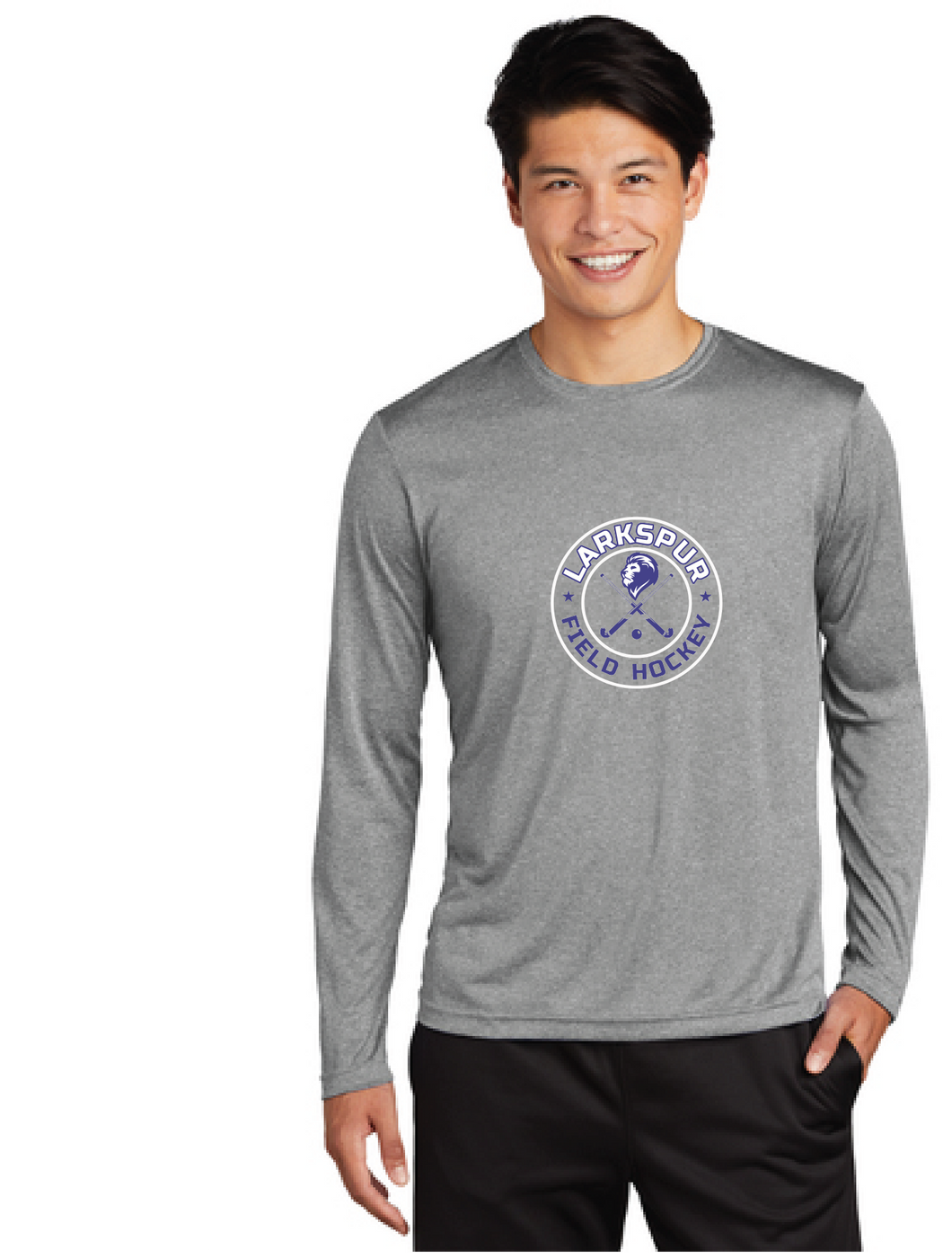 Long Sleeve Heather Contender Tee / Heather Grey / Larkspur Middle School Field Hockey