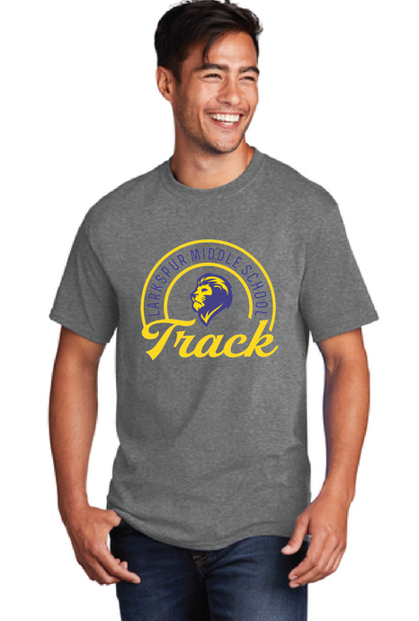 Core Cotton Tee (Youth & Adult) / Dark Heather Grey / Larkspur Middle School Track