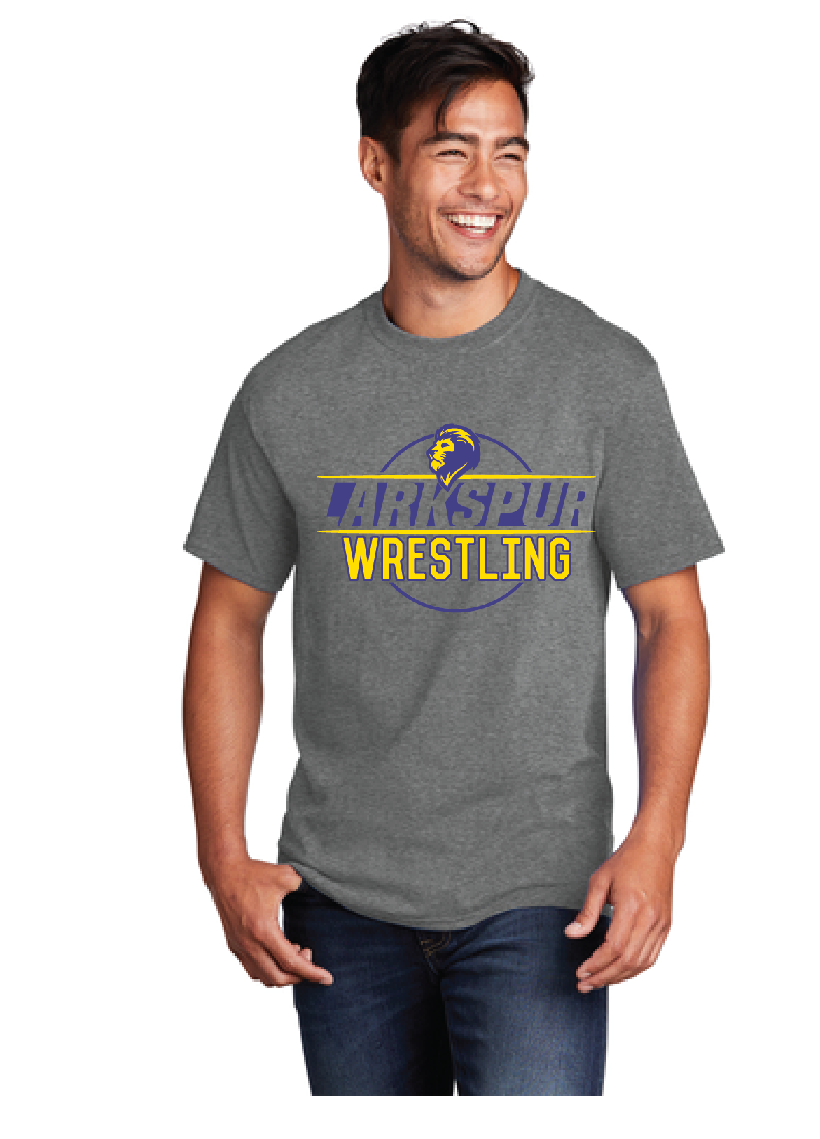 Cotton T-Shirt / Dark Heather Grey / Larkspur Middle School Wrestling
