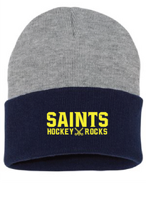 Knit Beanie / Navy & Heather Gray / Saints Field Hockey-[product_collection]