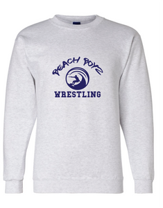 Fleece Crew Neck Sweatshirt / Ash Gray / Beach Boyz Wrestling