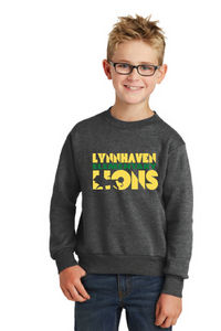 Core Fleece Crewneck Sweatshirt (Youth & Adult) / Dark Heather Grey / Lynnhaven Elementary