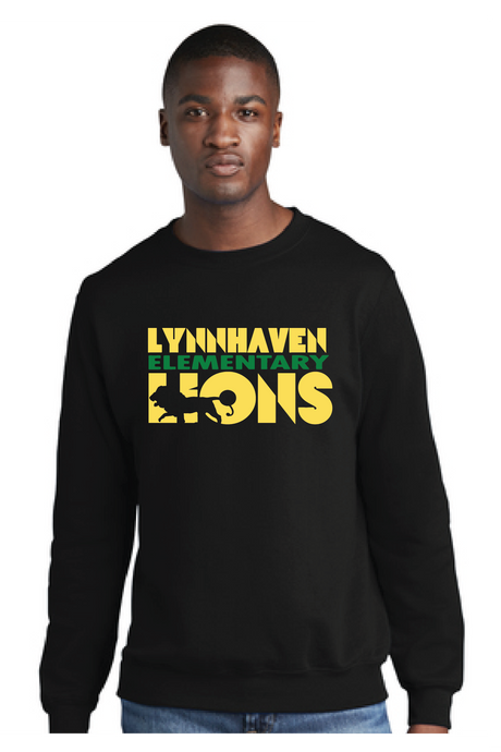 Core Fleece Crewneck Sweatshirt (Youth & Adult) / Black / Lynnhaven Elementary