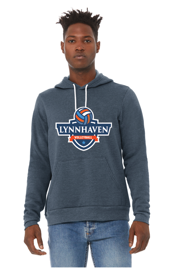 Sponge Fleece Hoodie / Heather Navy / Lynnhaven Middle Volleyball