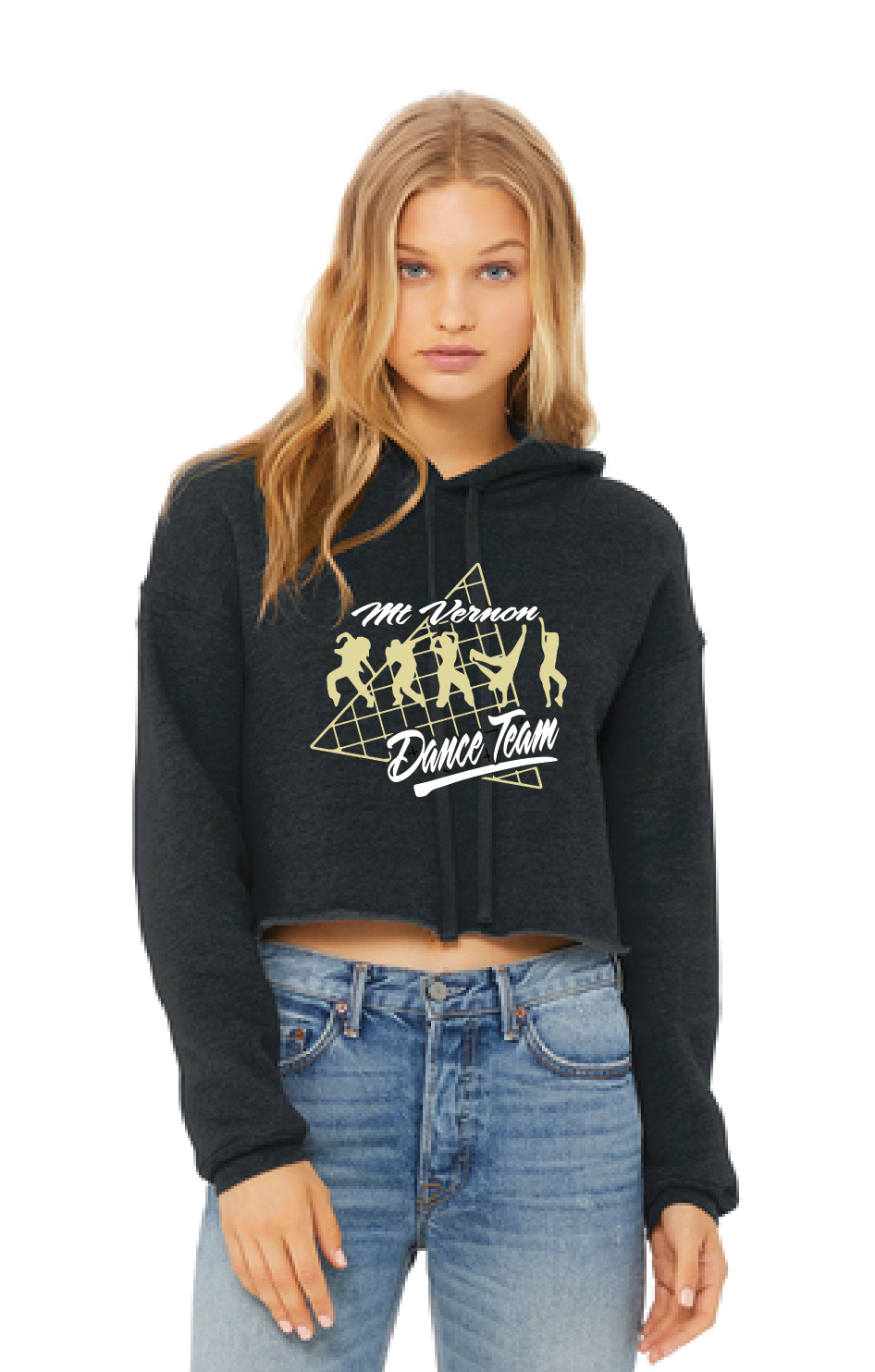 Sponge Fleece Cropped Fleece Hoodie  / Black / Mt Vernon Dance