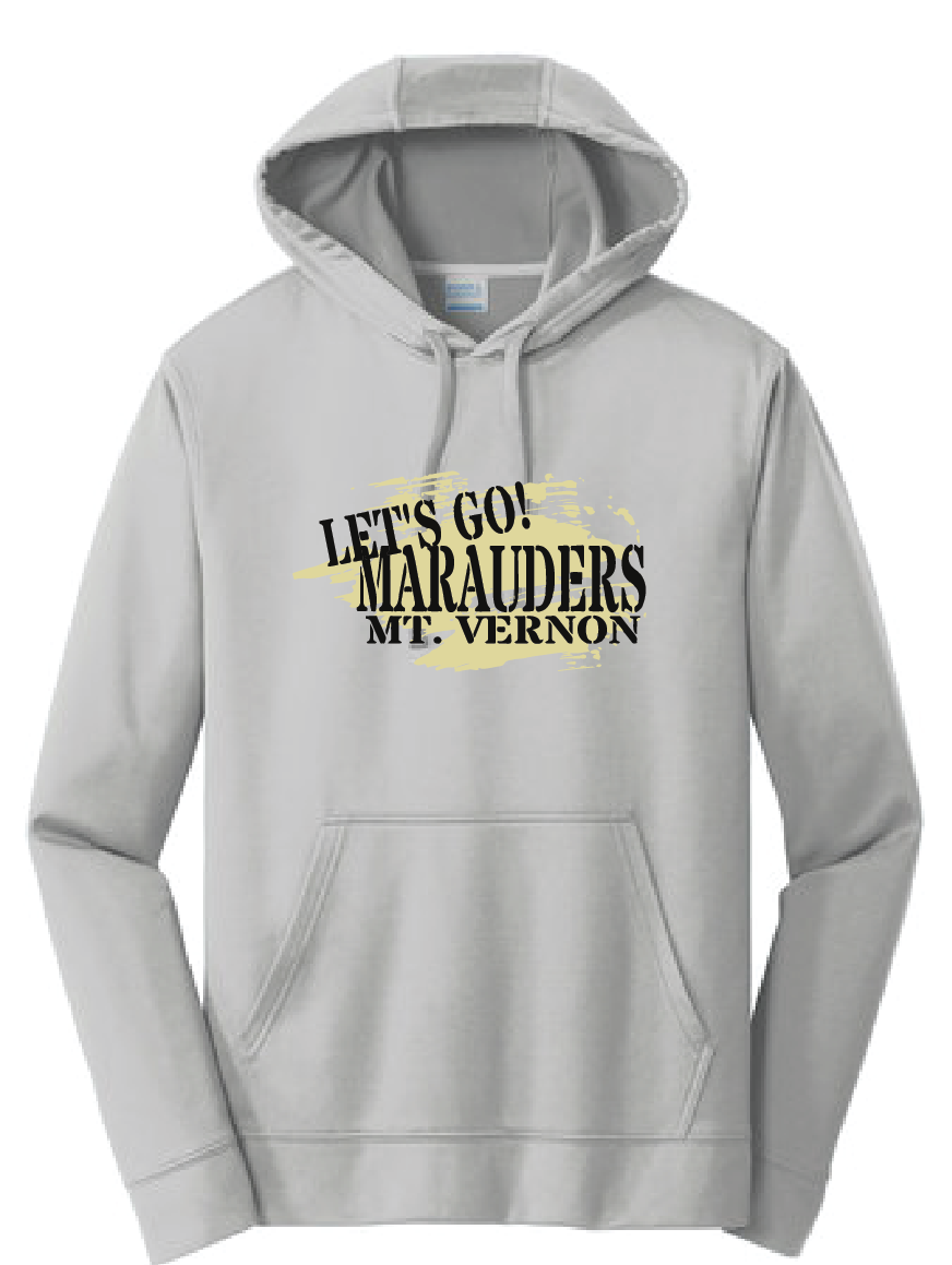 Go Marauders - Performance Fleece Hooded Sweatshirt / Silver / Mt. Vernon