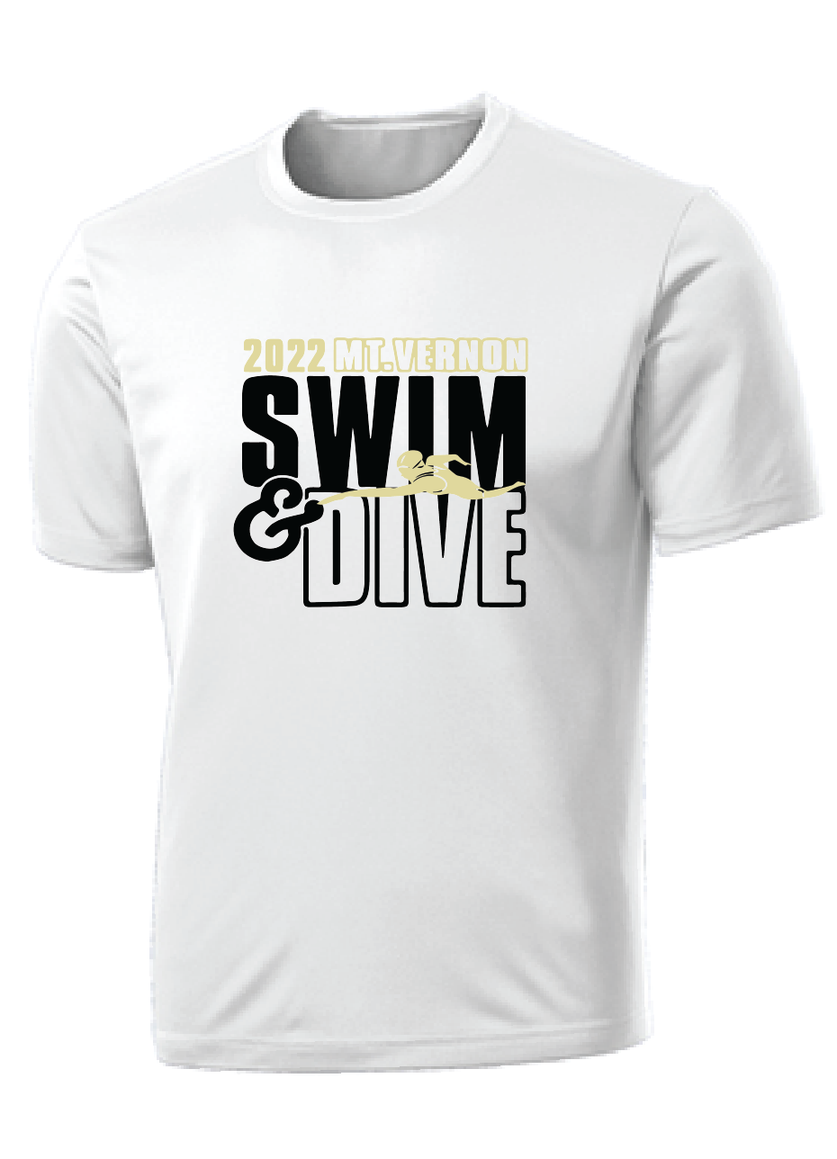 PosiCharge Performance Tee/ White / Mt. Vernon Swim & Dive