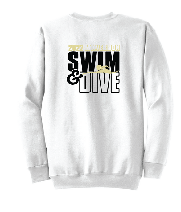 Fleece Crewneck Sweatshirt / White / Mt. Vernon Swim & Dive