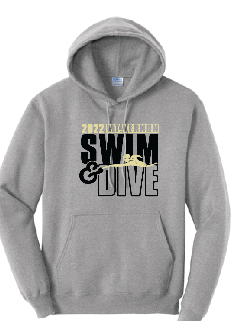 Fleece Hooded Sweatshirt / Athletic Heather / Mt. Vernon Swim & Dive