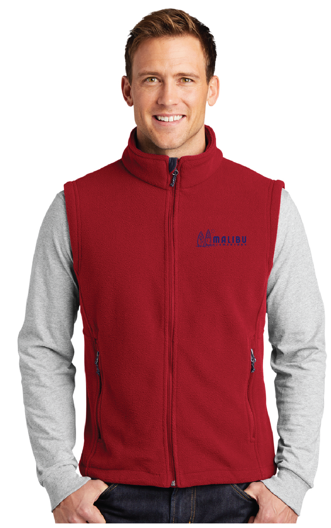 Value Fleece Vest / Red / Malibu Elementary Staff