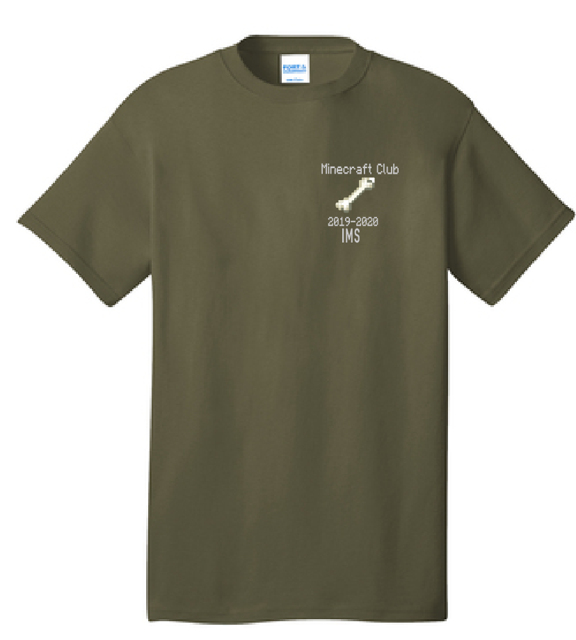 Cotton Short Sleeve T-Shirt / Dark Green / IMS Minecraft Club
