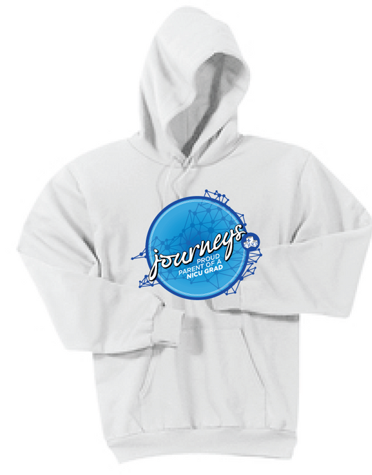 NICU Parent Hooded Sweatshirt / White / CHKD NICU - Fidgety