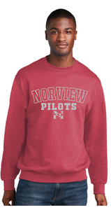 Core Fleece Crewneck Sweatshirt / Heather Red / Norview High School Baseball