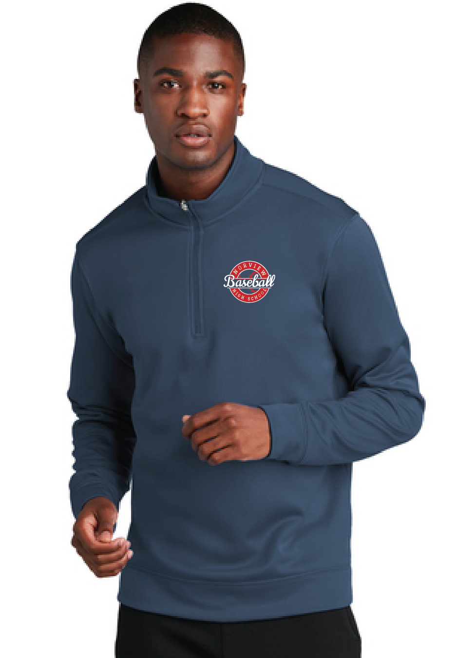 Performance Fleece 1/4-Zip Pullover Sweatshirt / Navy / Norview High School Baseball