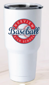 32oz Stainless Steel Tumbler / White / Norview High School Baseball