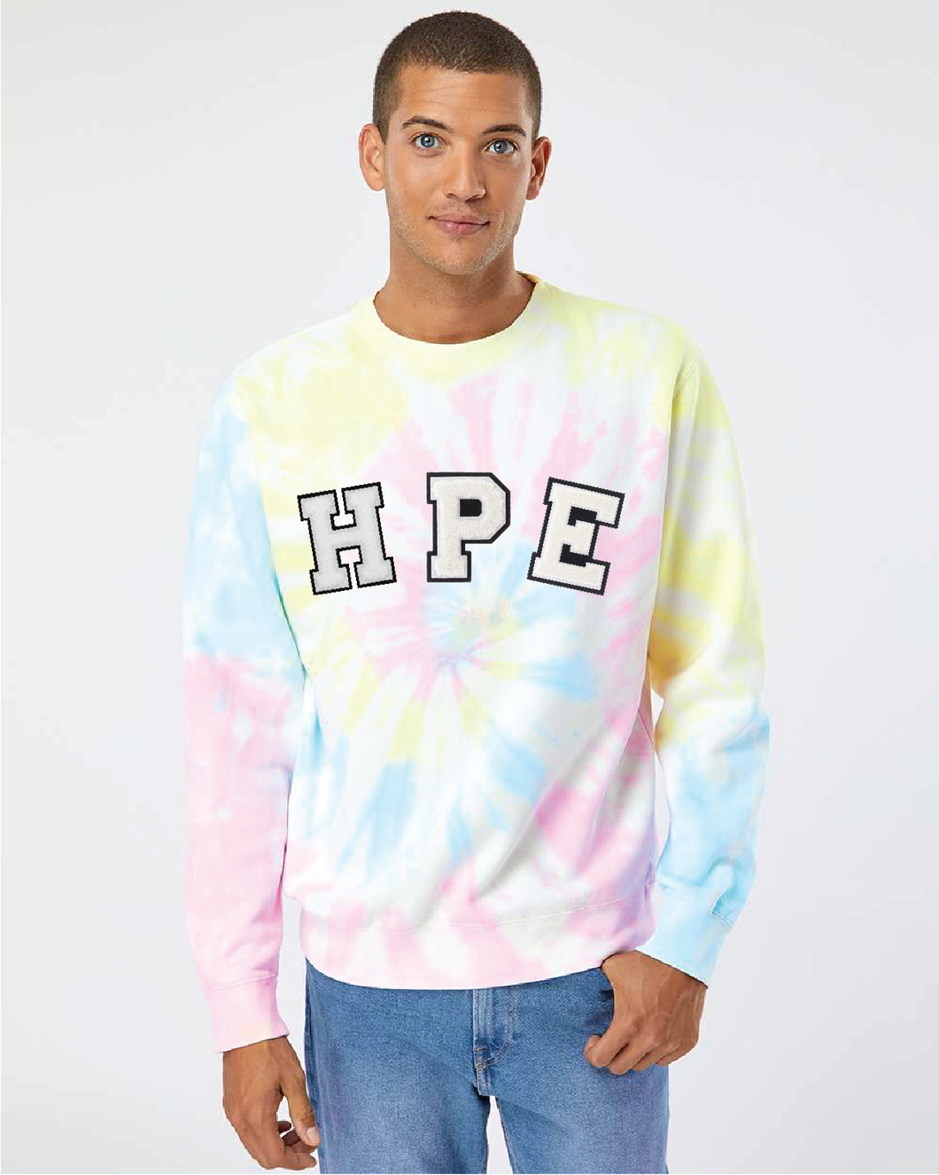 Tie-Dyed Crewneck Sweatshirt / Pastel Rainbow / ODU Health