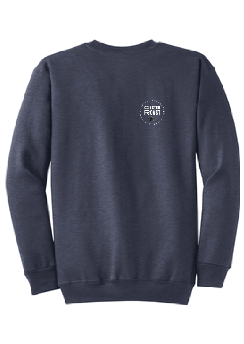 Fleece Crewneck Sweatshirt / Heather Navy / ABRC Oyster Roast