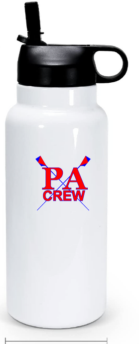 32 oz Double Wall Stainless Steel Water Bottle  / White / Princess Anne Crew Club
