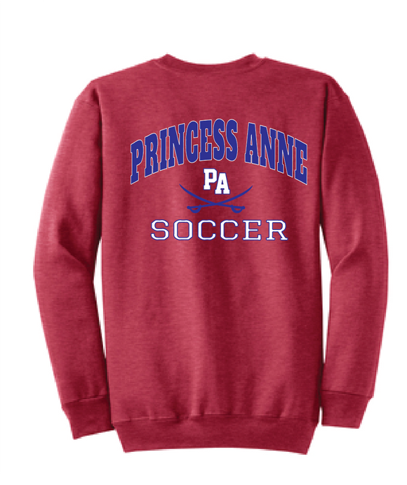 CrewNeck Sweatshirt / Heather Red / Princess Anne High School Soccer
