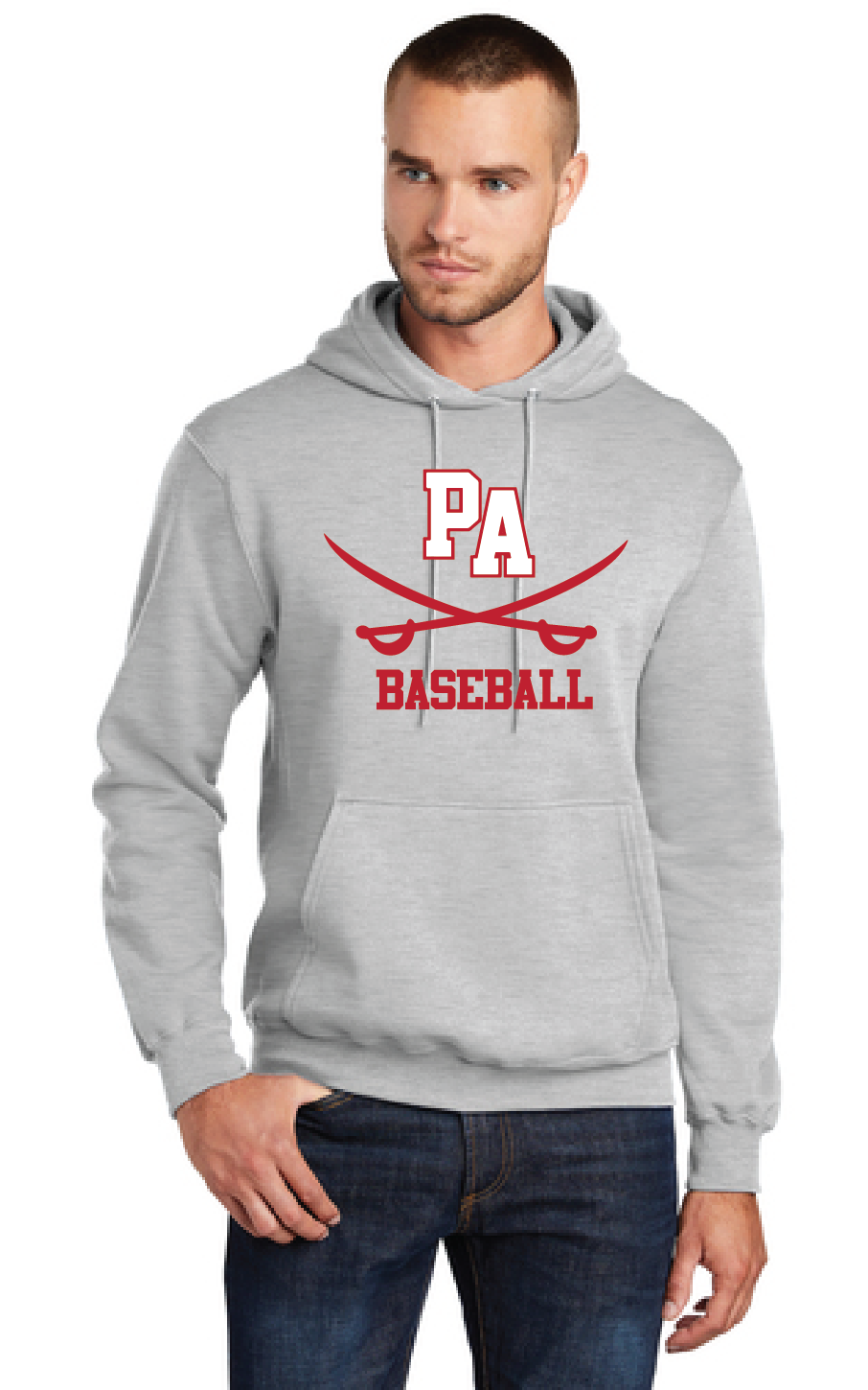 Core Fleece Pullover Hooded Sweatshirt / Ash / Princess Anne Baseball