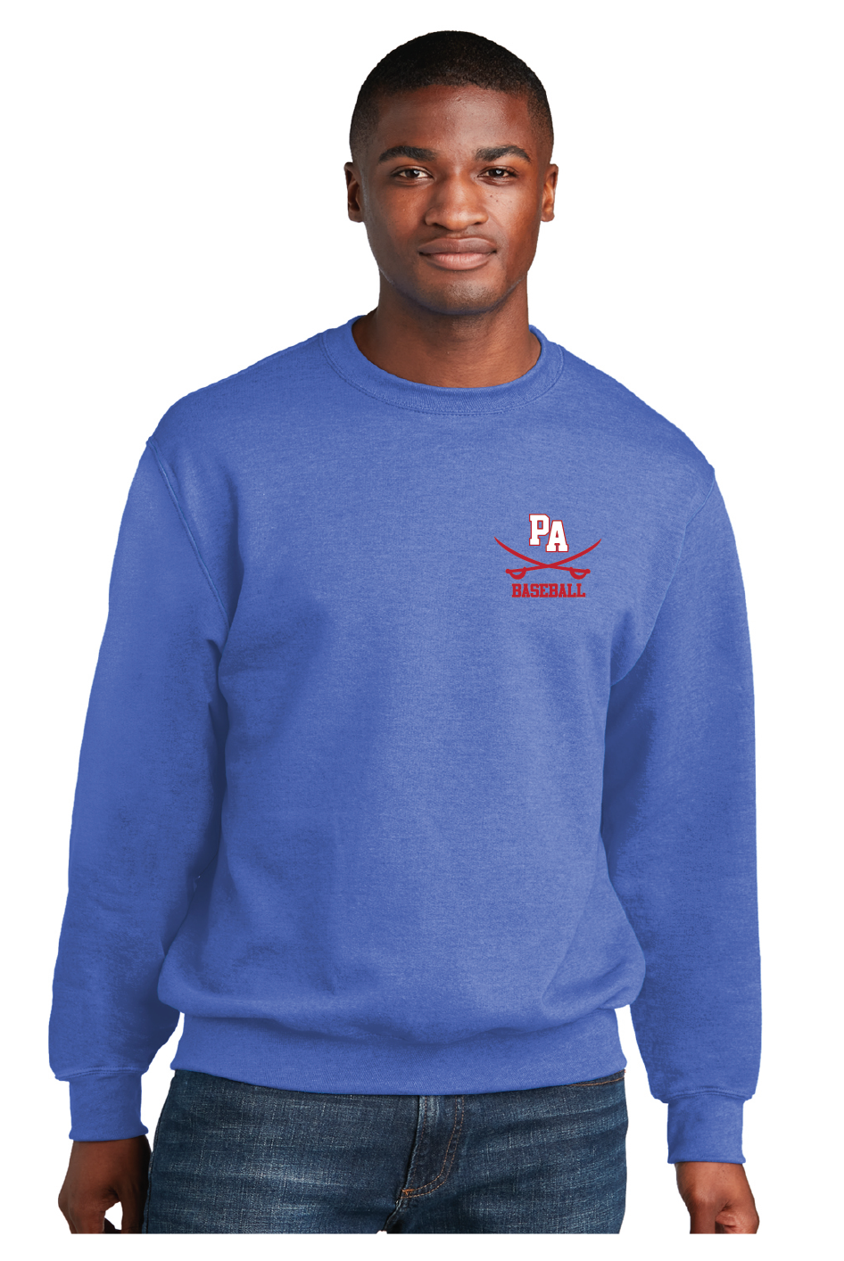 Core Fleece Crewneck Sweatshirt / Heather Royal / Princess Anne High School Baseball