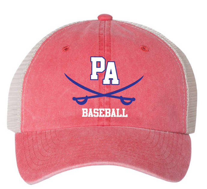 Pigment-Dyed Trucker Cap / Red / Princess Anne High School Baseball