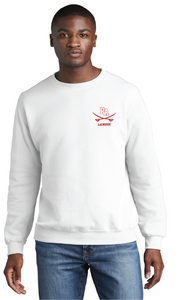 Core Fleece Crewneck Sweatshirt / White / Princess Anne High School Lacrosse