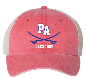 Pigment-Dyed Trucker Cap / Red / Princess Anne High School Lacrosse