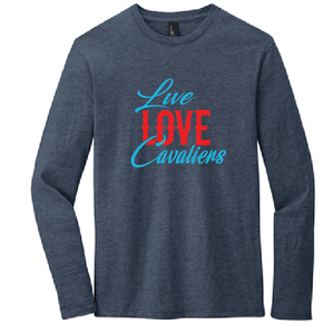 Live Love Cavaliers Long Sleeve Tee / Heather Navy / Princess Anne HS - Fidgety