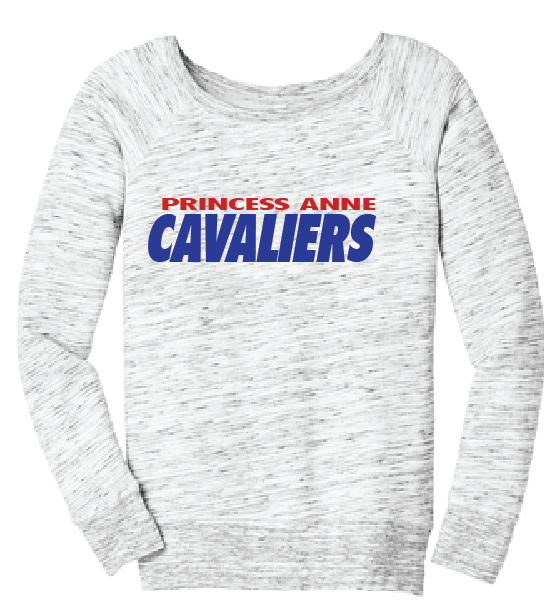 PA Cavaliers Women’s Fleece Wide-Neck Sweatshirt / Gray / Princess Anne HS - Fidgety