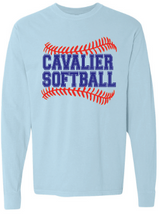 Comfort Colors Heavyweight Ring Spun Long Sleeve Tee / Chambray / PAHS Softball