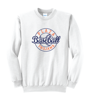 Fleece Crewneck Sweatshirt / White / Plaza Middle School Baseball