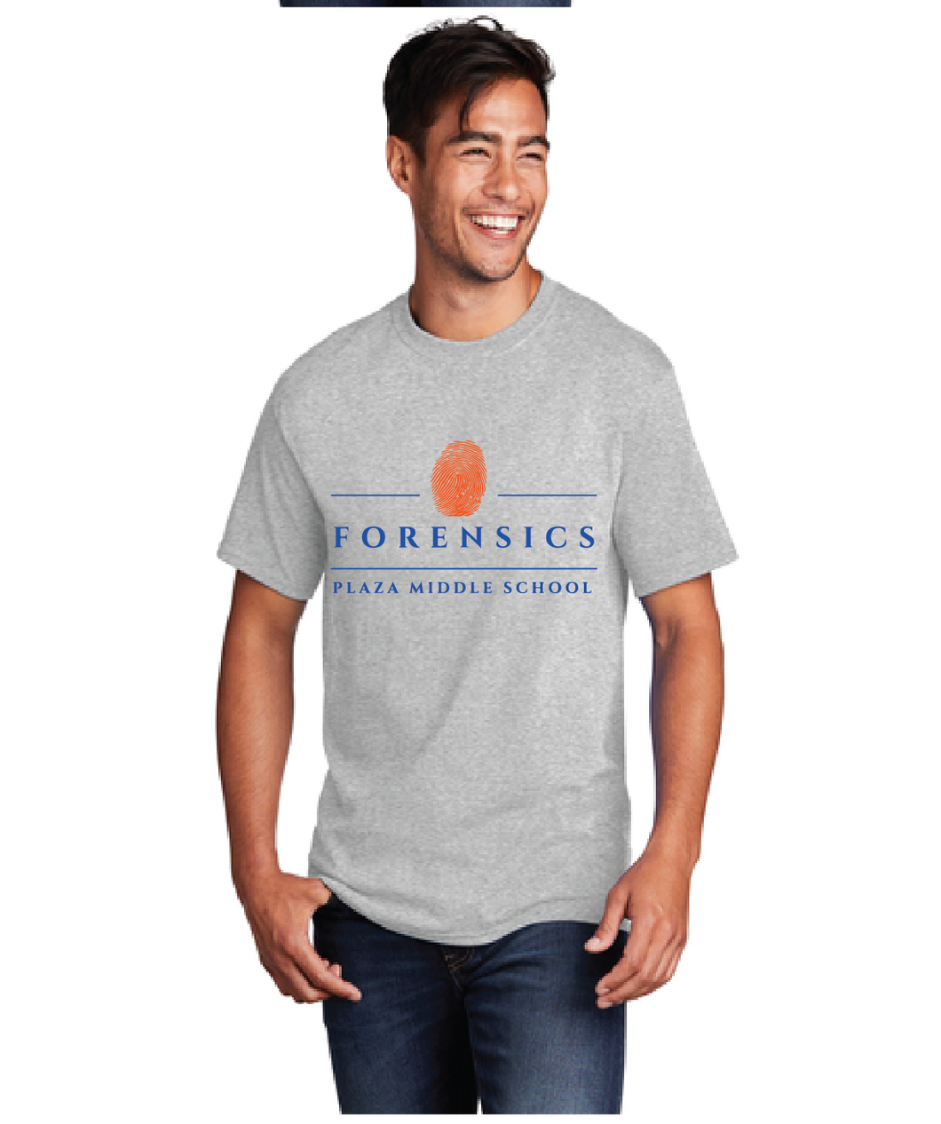 Core Cotton Short Sleeve T-Shirt / Ash Grey / Plaza Middle School Forensics