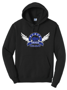 Fleece Pullover Hooded Sweatshirt / Black / Plaza Middle School Track