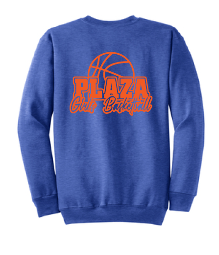 Crewneck Sweatshirt (Youth & Adult) / Heather Royal / Plaza Girls Basketball