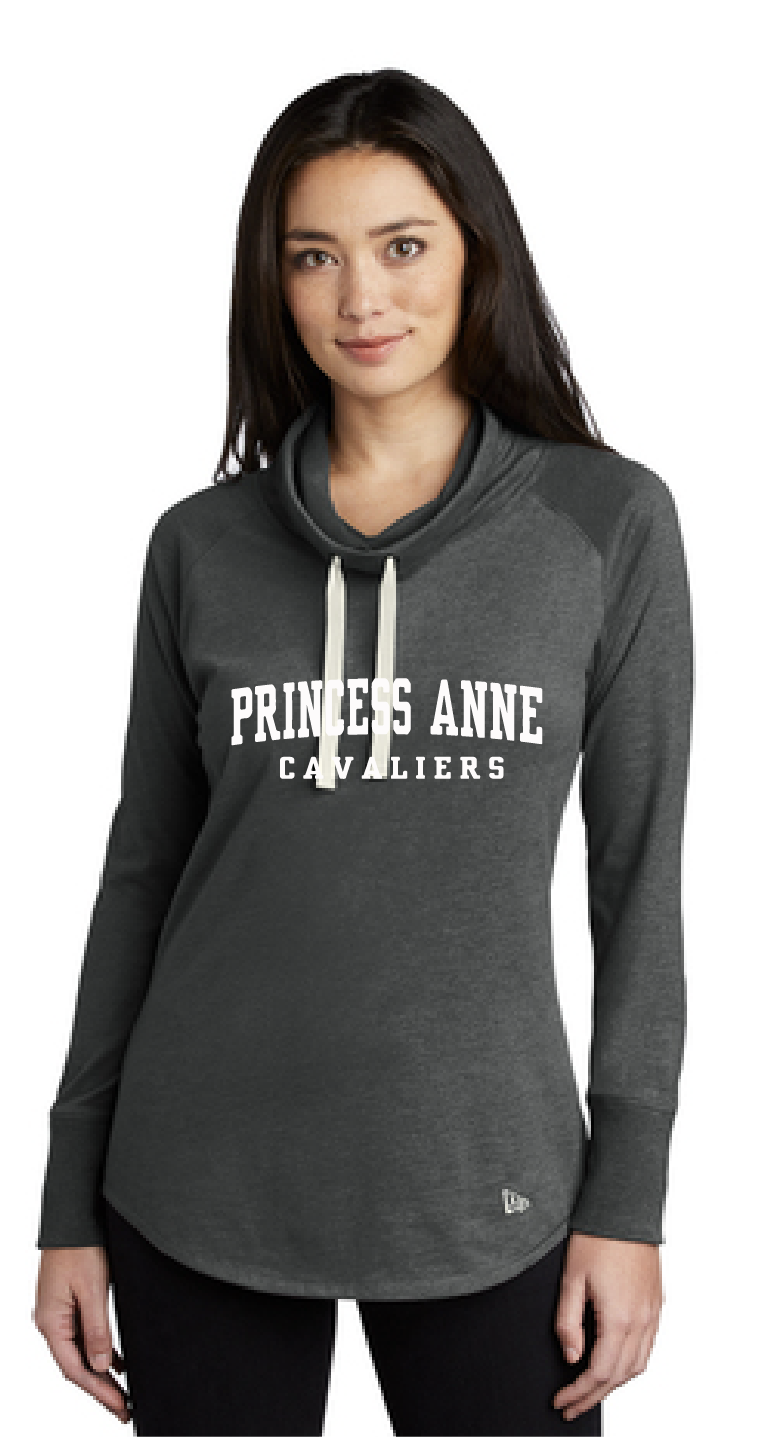 Sueded Cotton Blend Cowl Tee / Black Heather / Princess Anne High School