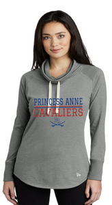 Ladies Sueded Cotton Blend Cowl Tee / Athletic Heather / Princess Anne High School