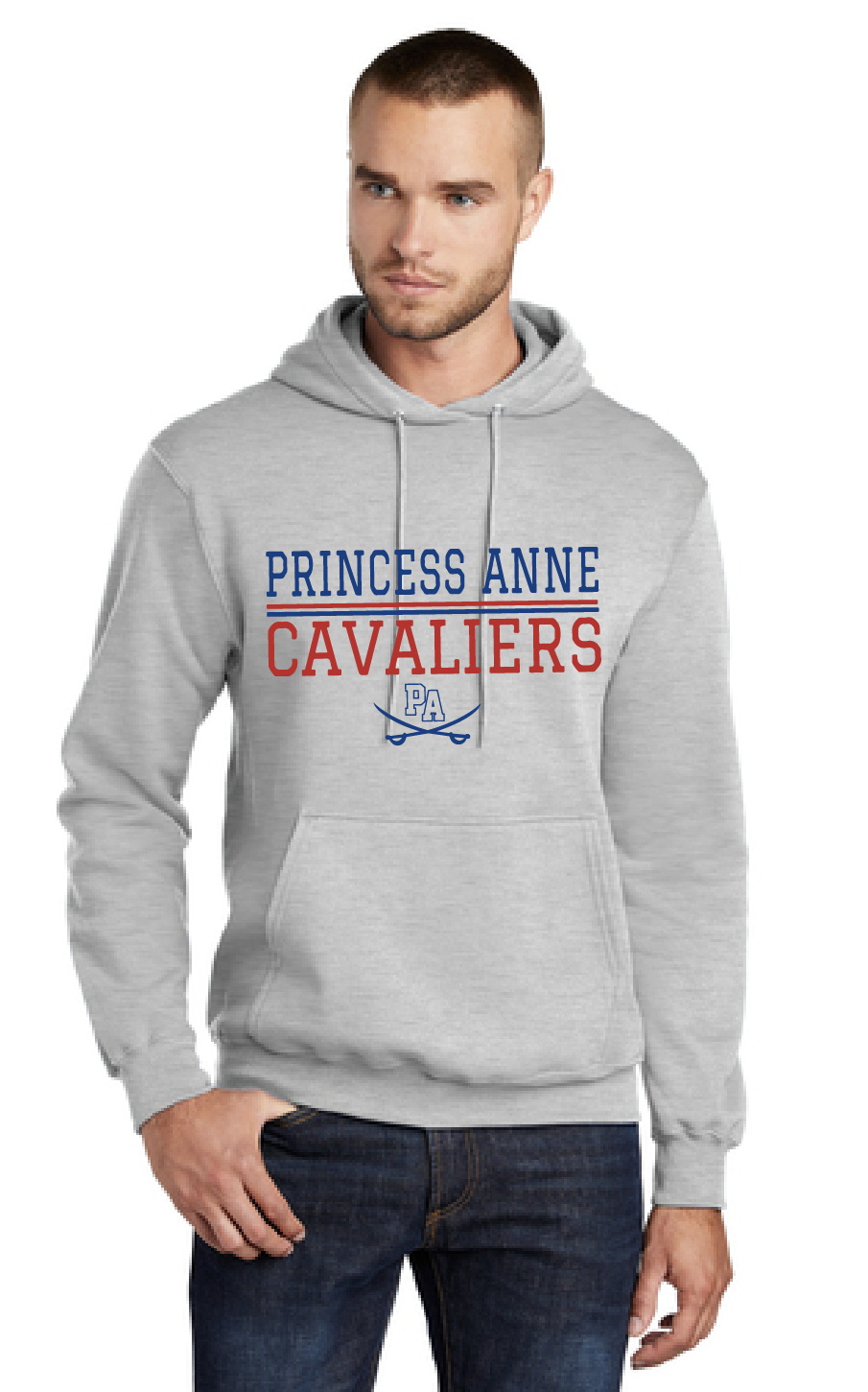 Core Fleece Pullover Hooded Sweatshirt / Ash / Princess Anne High School