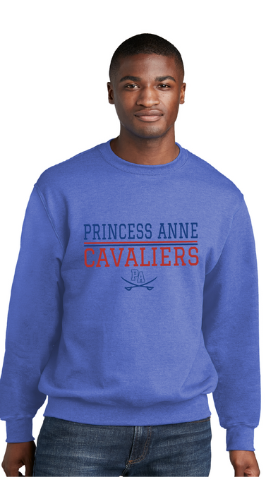 Core Fleece Crewneck Sweatshirt / Heather Royal / Princess Anne High School