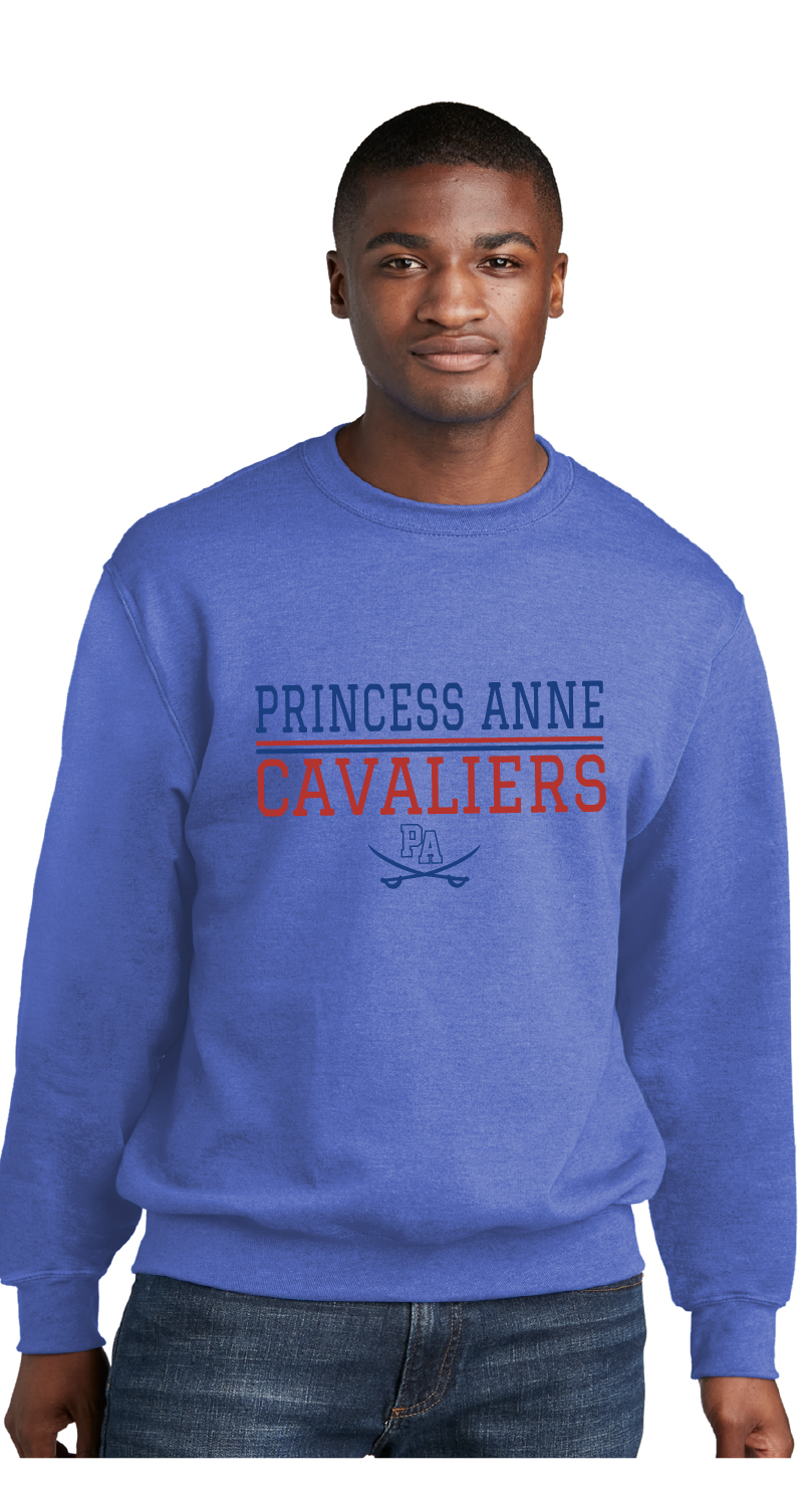 Core Fleece Crewneck Sweatshirt / Heather Royal / Princess Anne High School