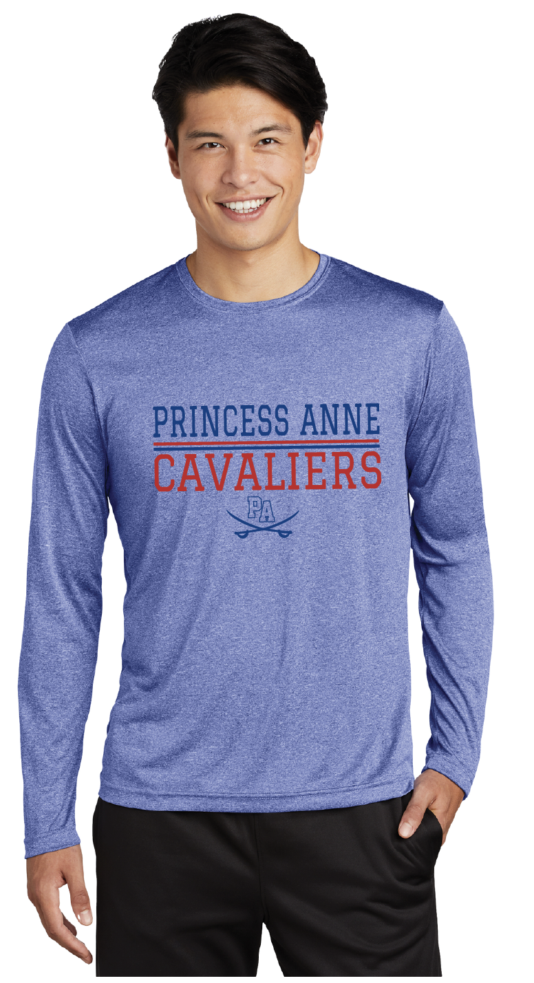 Long Sleeve Heather Contender Tee / True Royal Heather / Princess Anne High School