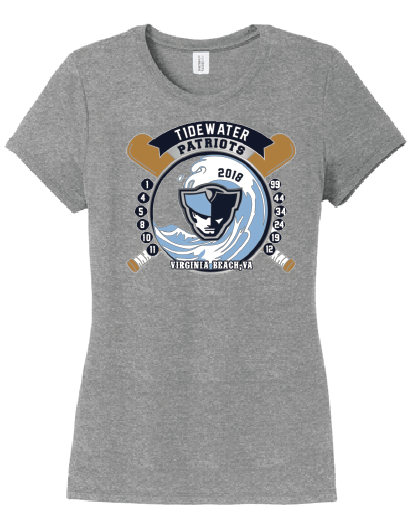 Ladies Tri-Blend T-Shirt / GRAY FROST - Tidewater Baseball - Fidgety