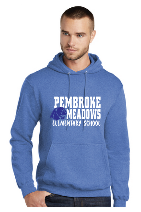 Core Fleece Pullover Hooded Sweatshirt / Heather Royal / Pembroke Meadows Elementary