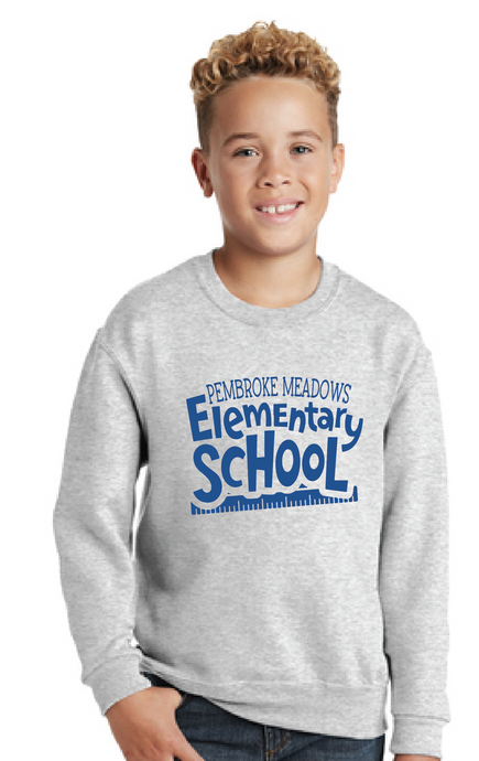 Youth NuBlend Crewneck Sweatshirt (Youth) / Ash / Pembroke Meadows Elementary